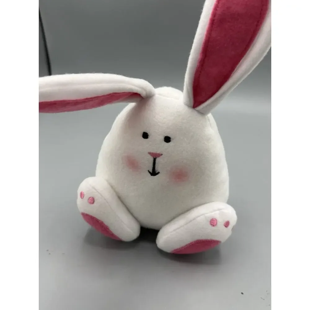 Cute White Bunny Rabbit Plush Pink Ears Feet Stuffed Animal Toy 5”